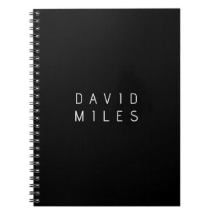 Modern minimalistisk redigerbar namn   Svart & Vit Anteckningsbok