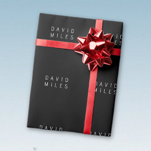 Modern minimalistisk redigerbar namn   Svart & Vit Presentpapper