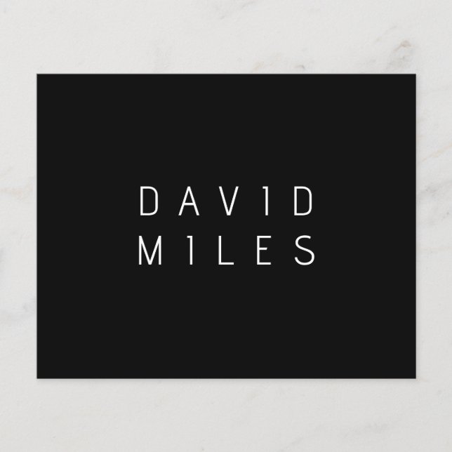 Modern minimalistisk redigerbar Namn | Svartvitt Flygblad (Framsidan)