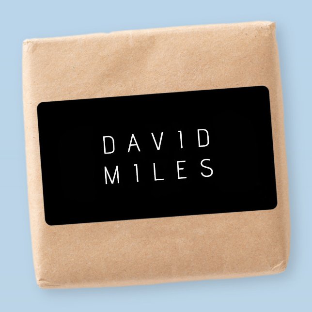 Modern minimalistisk redigerbar Namn | Svartvitt Fraktsedel (Skapare uppladdad)