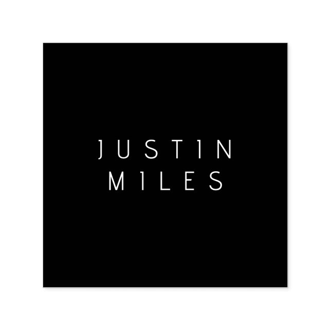 Modern minimalistisk redigerbar Namn | Svartvitt Självfärgande Stämpel (Design)