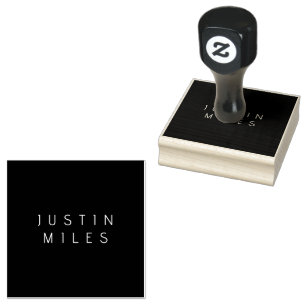 Modern minimalistisk redigerbar Namn   Svartvitt Stämpel