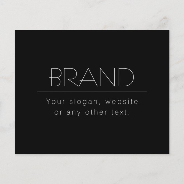 Modern minimalistisk redigerbar text | Svart & Vit Flygblad (Framsidan)