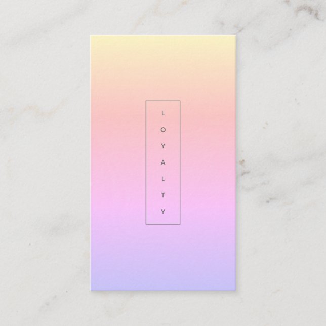 Modern minimalistisk regnbåge Pastel Lojalitetskort (Framsida)