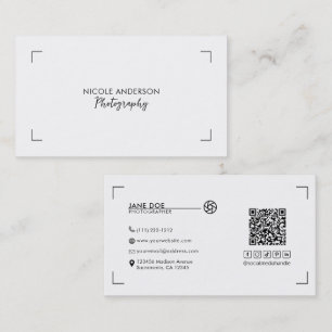 Modern Minimalistisk Ren Logotyp Fotografi Visitkort