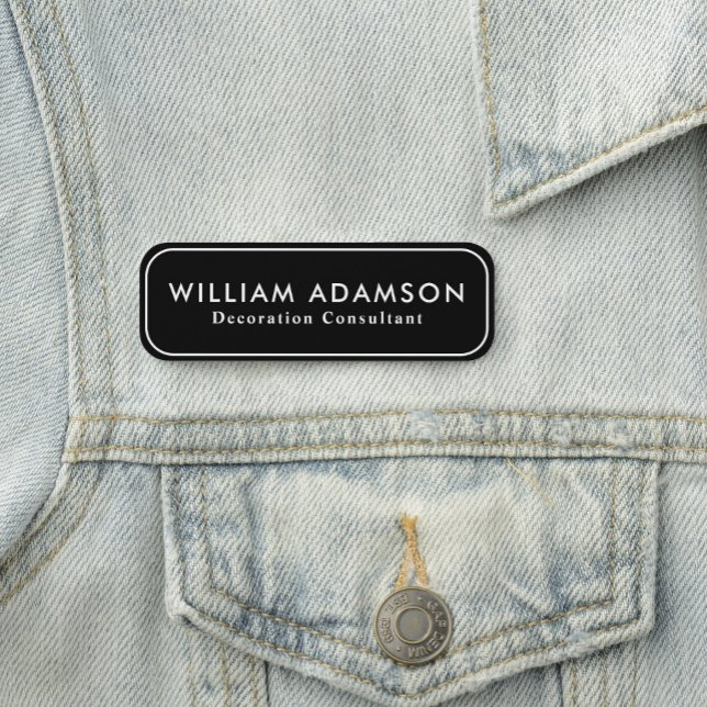 Modern Minimalistisk Ren Svart Yrkesmässig Företag Namnbricka (Business Name Tags
Professional Name Tags
Black Name Tags
Minimalist Name Tags
Modern Name Tags)