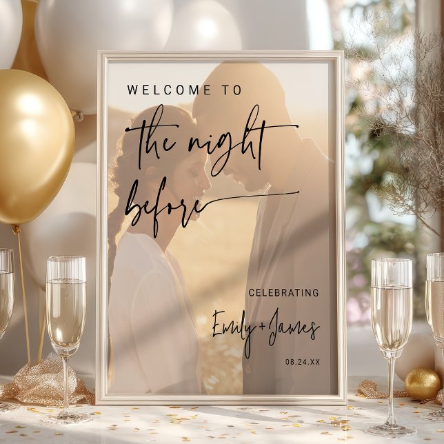 Modern minimalistisk repetition av svart och vitt  poster (Modern Minimalist Black and White Photo Rehearsal Poster)