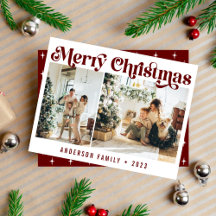 Modern minimalistisk retro jul två fotoutgång