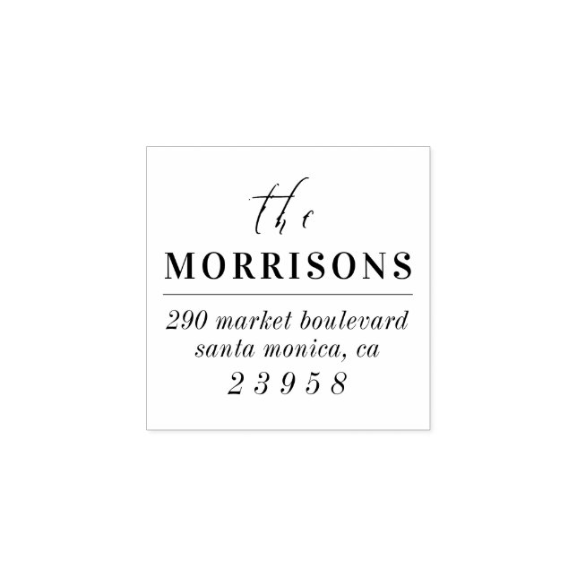 Modern Minimalistisk Returadress i Namn Stämpel (Tryck)