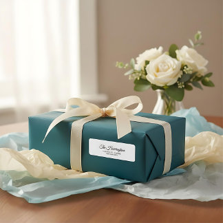 Modern minimalistisk returadress med enkla skript returadress etikett