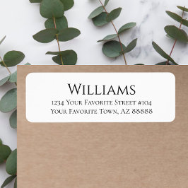 Modern minimalistisk Returadress svart vit Etikett