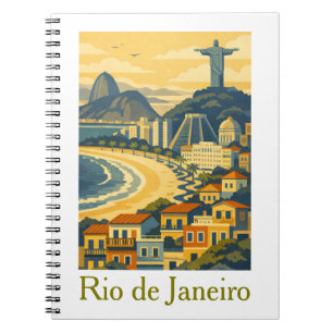 Modern Minimalistisk Rio de Janeiro Brasilien Resa Anteckningsbok