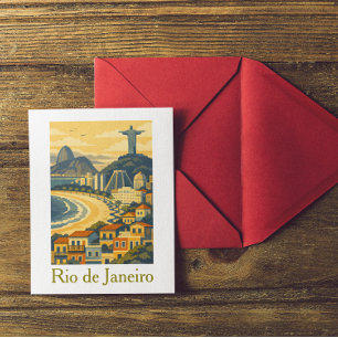 Modern minimalistisk Rio de Janeiro Brasilien Resa Vykort