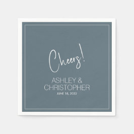 Modern minimalistisk rök blå Bröllop Pappersservett