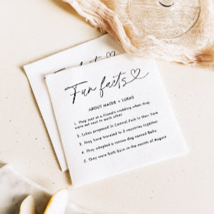 Modern minimalistisk Roligt Facts Bröllop Pappersservett