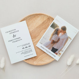 Modern minimalistisk romantisk enkel Bröllop Inbjudningar