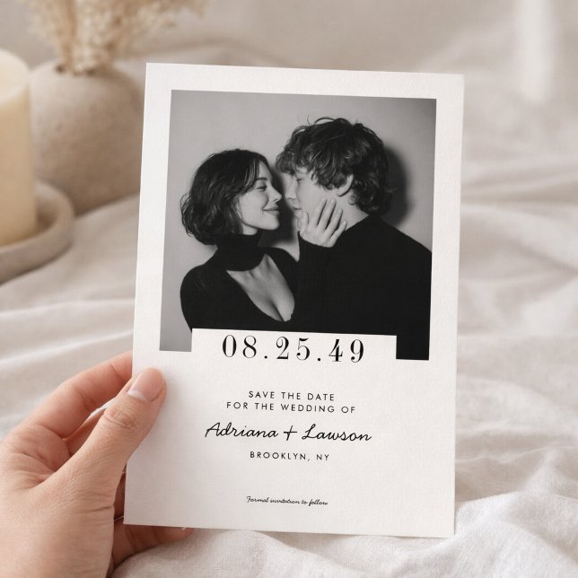 Modern Minimalistisk Romantisk Redaktionell Foto B Spara Datumet (Skapare uppladdad)