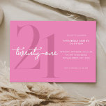 Modern minimalistisk Rosa 21:a födelsedag Inbjudningar<br><div class="desc">Modern 21:a födelsedag med enkel design med typografi av chic och elegant.</div>