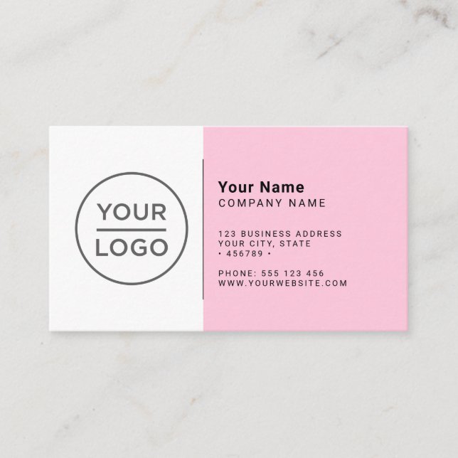 modern minimalistisk rosa av anpassningsbar pastel visitkort (Framsida)