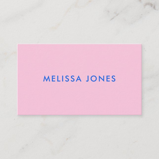 Modern minimalistisk Rosa Blue-Professionell Visitkort (Framsida)