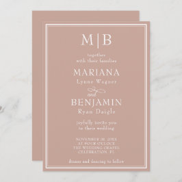 Modern minimalistisk Rosa Bröllop Inbjudningar