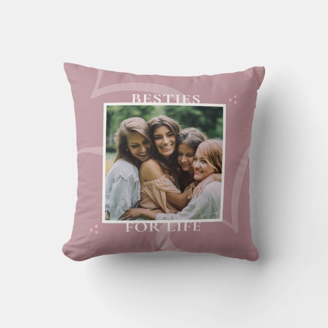 Modern Minimalistisk Rosa Chic Typografi Galentine Kudde (Framsida)