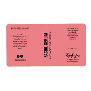 Modern minimalistisk Rosa Dropper Flaska-etiketter Fraktsedel