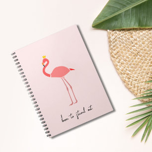 Modern Minimalistisk Rosa Flamingo Anteckningsbok