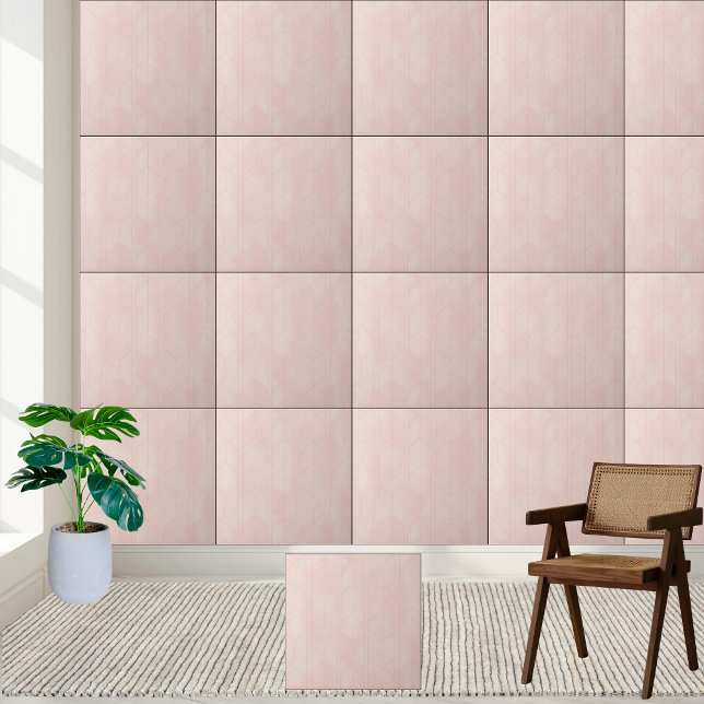 Modern minimalistisk  Rosa Geometric Kakelplatta (Modern Minimalist Blush Pink Geometric Ceramic Tile)
