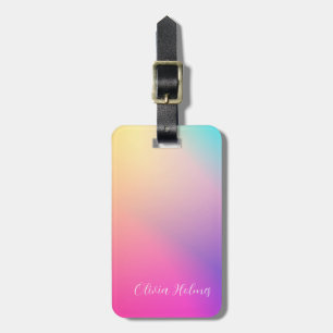 Modern Minimalistisk Rosa Gradient Personlig Bagagebricka