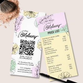 Modern Minimalistisk Rosa Grönt Guld Blommigt Line Reklamkort