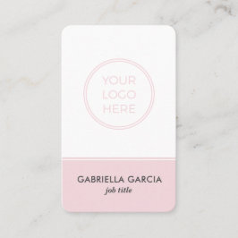 Modern Minimalistisk Rosa Logotyp Skannbart Affärs Visitkort