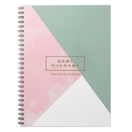 Modern minimalistisk Rosa och olive Spiral-foto Anteckningsbok