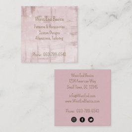 Modern, minimalistisk Rosa och Ro Guld Fyrkantigt Visitkort