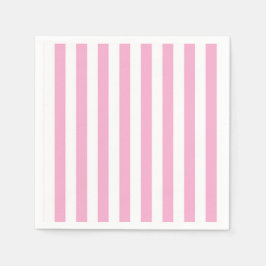 Modern minimalistisk rosa och vitrandig pappersservett