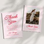 Modern minimalistisk Rosa Red Bild Bröllop Tack Kort<br><div class="desc">Det här är ett modernt,  minimalistiskt Rosa och ett Bild-foto-Bröllop-tack för ett minikort!</div>