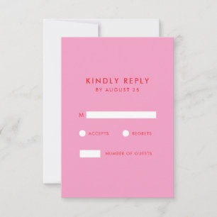 Modern minimalistisk Rosa Red Bröllop OSA Kort