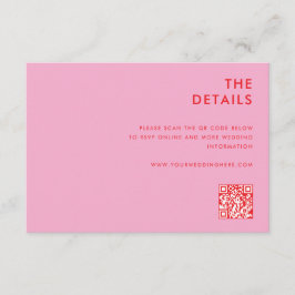 Modern minimalistisk Rosa Red Bröllop Tilläggskort