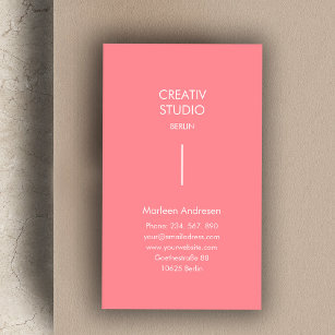 Modern minimalistisk Rosa White Visitkort