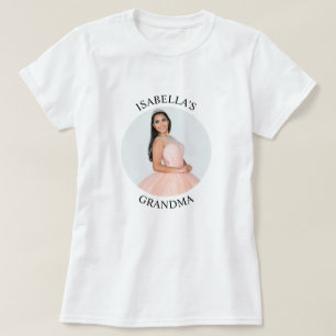 Modern minimalistisk rundfoto för mormor t shirt