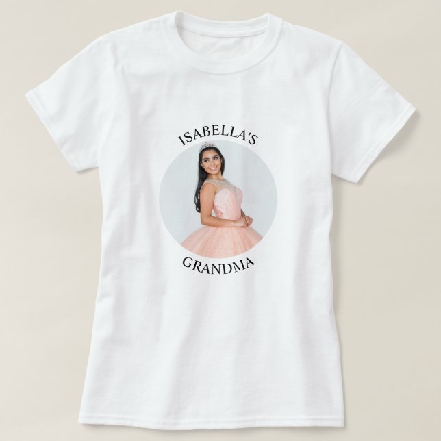 Modern minimalistisk rundfoto för mormor t shirt (Design framsida)