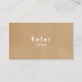 Modern minimalistisk rustik kraft rabattkort