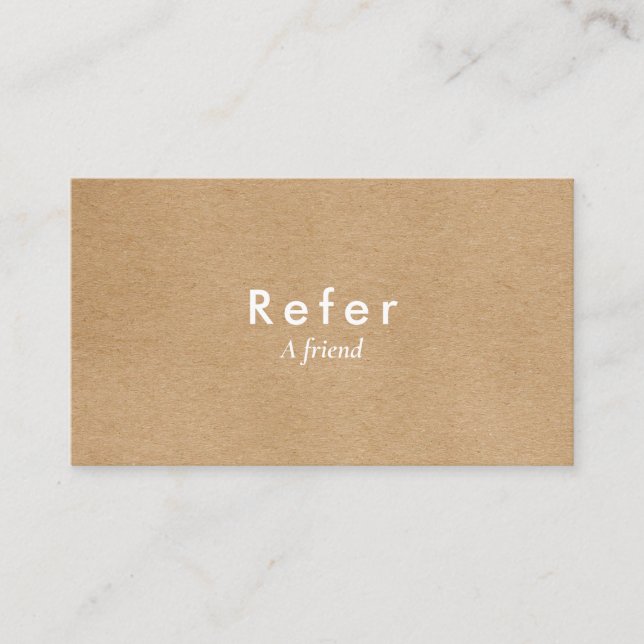 Modern minimalistisk rustik kraft rabattkort (Framsida)