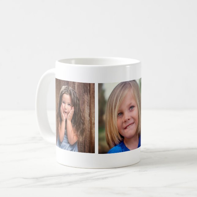 Modern minimalistisk rutnätscollage med tre bilder kaffemugg (Framsida vänster)