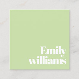 Modern minimalistisk salvia grön sminkartist  fyrkantigt visitkort