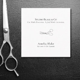 Modern Minimalistisk sax hårstilist Fyrkantigt Visitkort