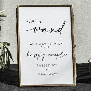 modern, minimalistisk signal från bröllop poster