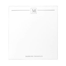 Modern minimalistisk Silver-Grått-monogramkvadrat