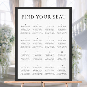 Modern minimalistisk sittplatsplan för Bröllop Poster