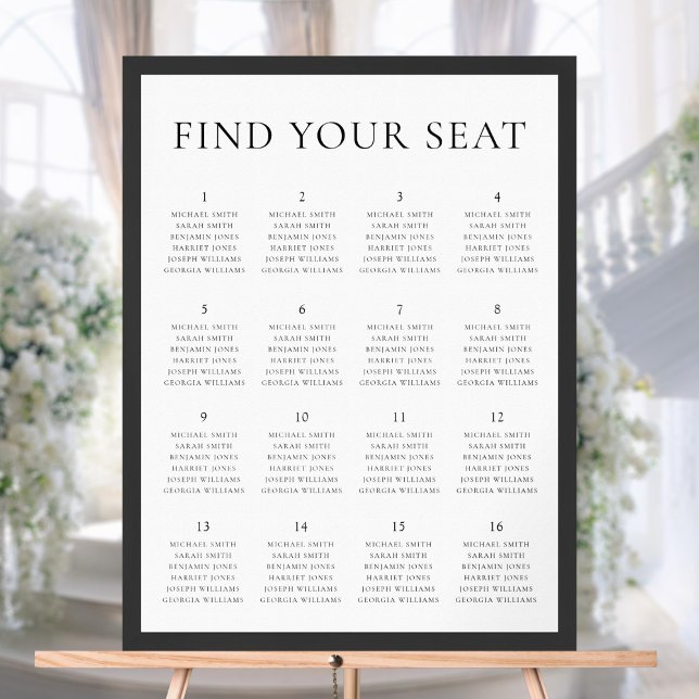 Modern minimalistisk sittplatsplan för Bröllop Poster (Skapare uppladdad)